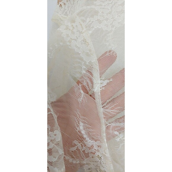 Diane Von Furstenberg DVF Women's Size 1X Lace Wrap Top Silk FLAWED Ivory Color - Picture 7 of 14